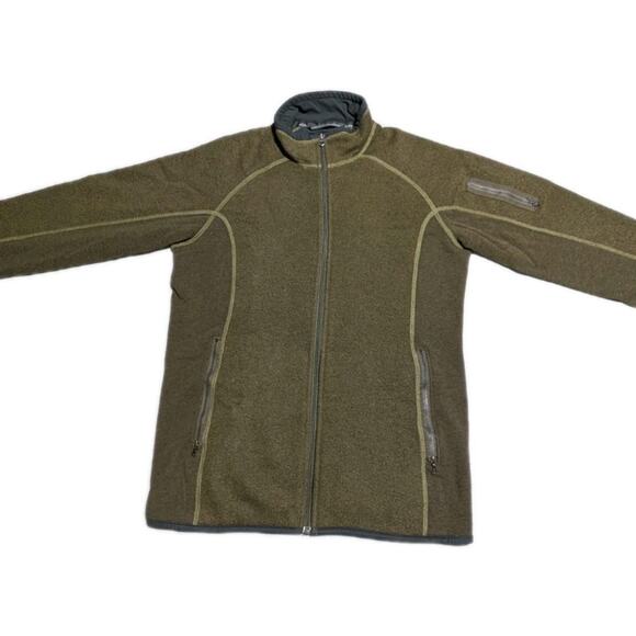 Kuhl Alfpaca Kashmira Full Zip Jacket Men’s Small Olive Brown Fleece Lined - Picture 3 of 12
